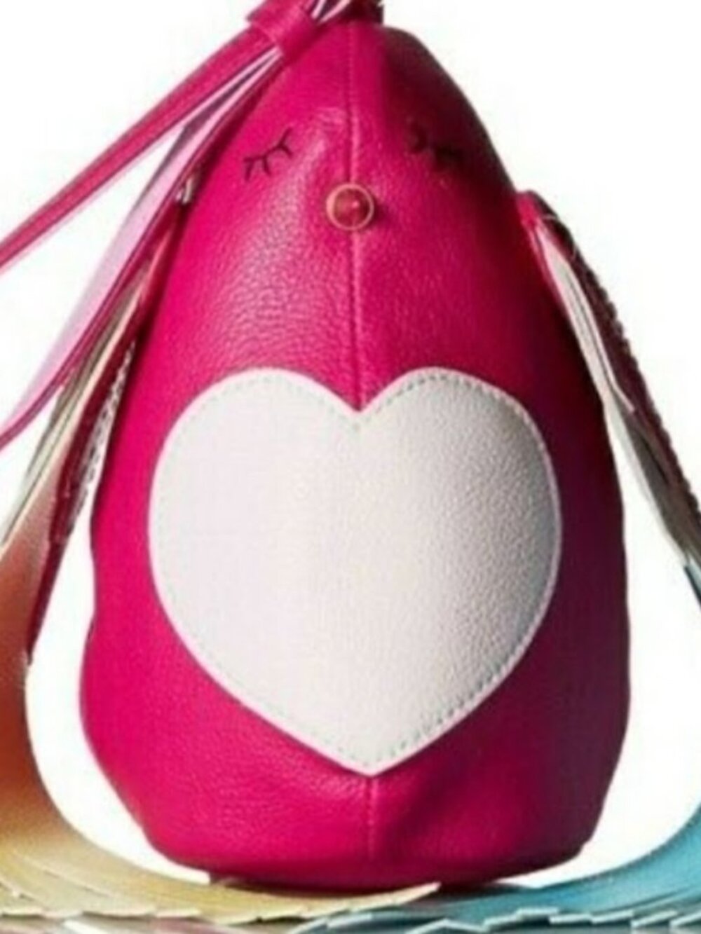 Betsey Johnson Bird is the Word wristlet in fuchsia